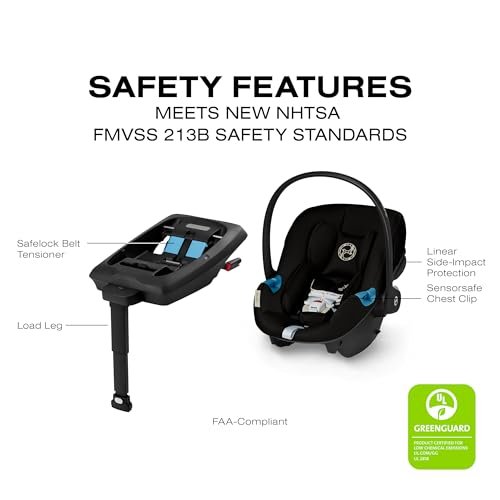 Cybex Aton G2 infant car seat with Load Leg base and SensorSafe chest clip