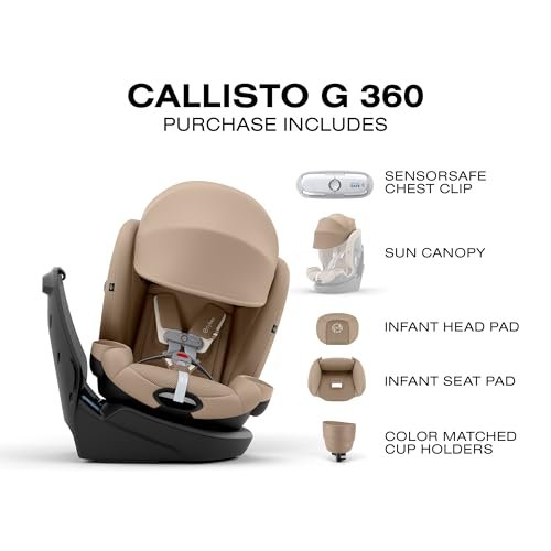 Cybex Callisto G 360 rotating all-in-one car seat in Almond Beige