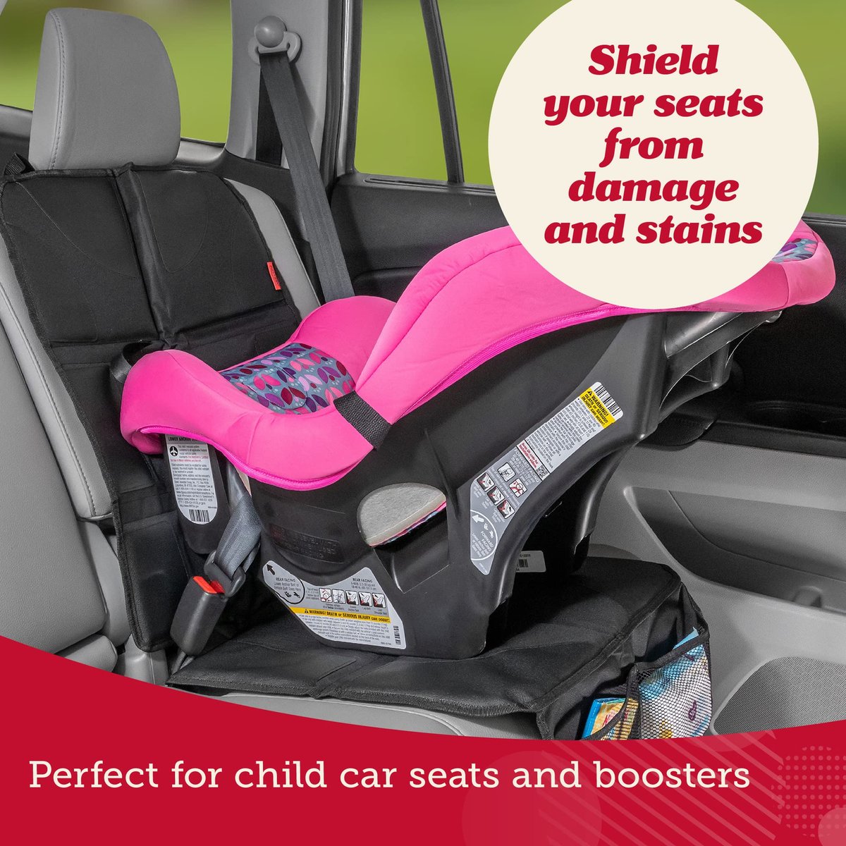 Summer Elite DuoMat 2-in-1 car seat protector with kick mat
