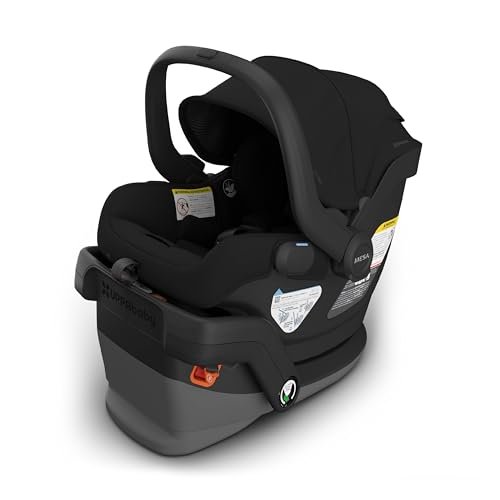 UPPAbaby Mesa V3 infant car seat with 25-position headrest and magnetic buckle holders
